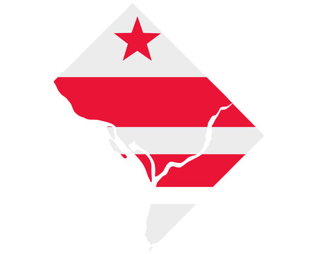 Fahne in Landkarte von Washington D.C.