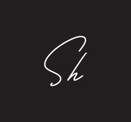 Couple Cursive Letters Initial Signature Handwriting Calligraphy