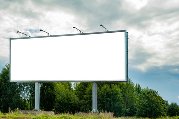 Huge billboard mockup in the park - obrazy, fototapety, plakaty