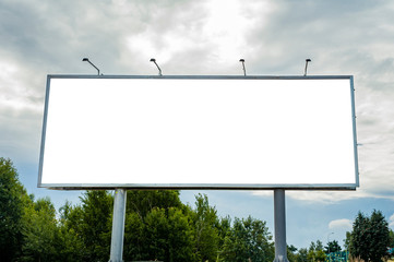 Huge billboard mockup in the park - obrazy, fototapety, plakaty