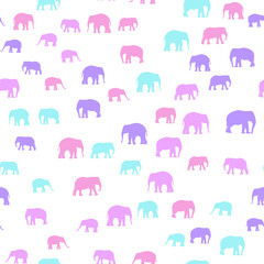 Seamless vector pattern with African Elephants