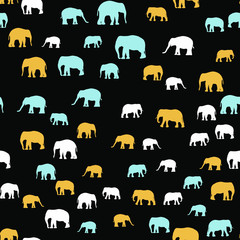 Seamless vector pattern with African Elephants