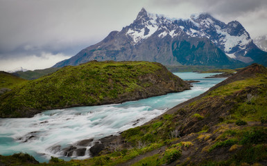 Fototapeta na wymiar Salto Grande, Paine river, Torres del Paine, Chile