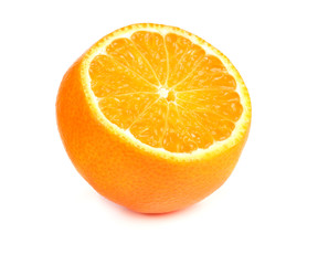 mandarin with slices isolated on white background