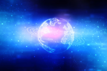 2d illustration world map abstract background