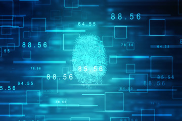 Fingerprint Scanning Technology Concept 2d Illustration