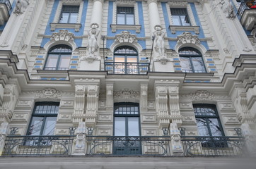 Obraz premium Latvia’s capital, a European Capital of Culture for 2014, is awash with Gothic, Baroque, Renaissance and late Romanesque architectural styles.