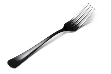 Silver cutlery fork isolated on white background