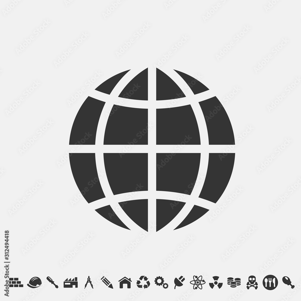 Poster globe icon vector for web and graphic design
