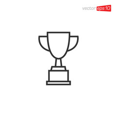 Trophy Icon Design Vector Template