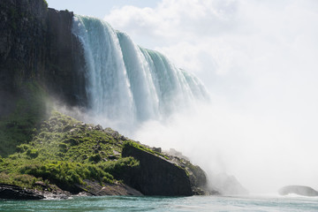 Niagara falls, horseshoe, seen from boat in summer at Canada east coast