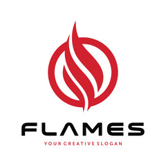 Gas Logo, Fire Logo, Fire Tech Logo Design Vector