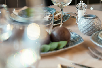 Luxury table setting for event in a restaurant