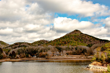 View of Arima-fuji park in winter season in  Sanda city, Hyogo, Japan