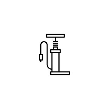 Bike bicycle hand pump symbol sign line icon on background. Air pump symbol for your web site design, logo, app, UI. Vector illustration, EPS10