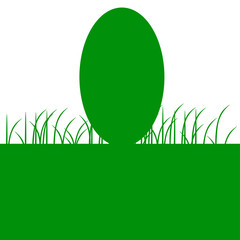 Easter background with egg on gras vector illustration