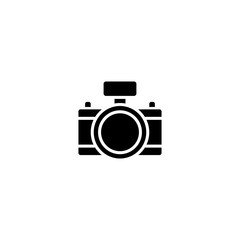 Camera icon, flat photo camera vector isolated. Modern simple snapshot photography sign. Trendy symbol for website design, web button, mobile app. Logo illustration