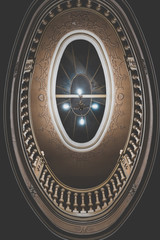 old medieval round terrace, view from below