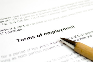 Terms of employment with wooden pen