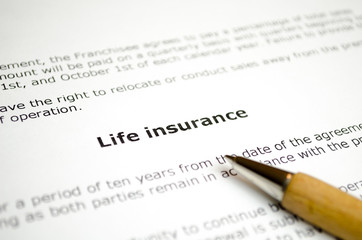 Life insurance with wooden pen
