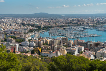 spain palma de majorca harbor high angle view
