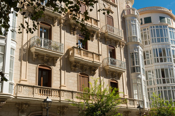 Fototapeta na wymiar spain palma de majorca street facade buildings
