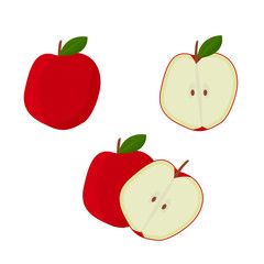 Apple fruit cartoon icon. Vector. 