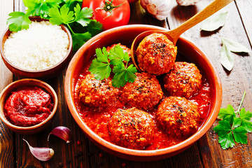 Meatballs with rice