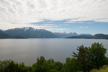 Hardanger -Bergen / Norway 07.01.2015. View of the Hardanger Fjord near Bergen.