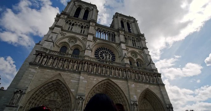 Notre Dame Cathedral In Paris, France. Hyperlapse Video