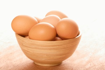 Close up of aggs in bowl