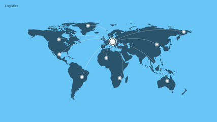 Global Logistics Network. World map © Bon_man