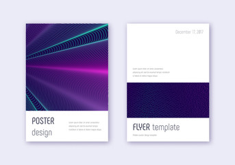 Minimalistic cover design template set. Neon abstr