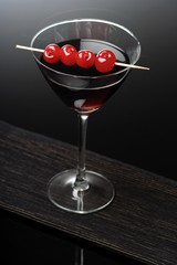 Studio shot of drink in martini glass