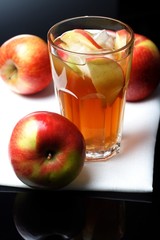 Close up of apple juice
