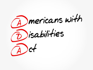 ADA - Americans with Disabilities Act acronym, concept background