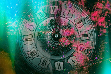 New Year's clock struck midnight