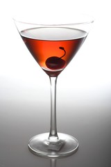 Studio shot of drink in martini glass