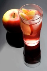 Studio shot of apple juice