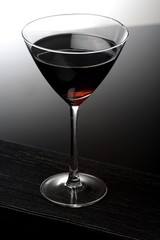 Studio shot of drink in martini glass