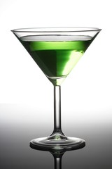 Studio shot of drink in martini glass