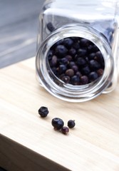 Close up of pepper grains in jar