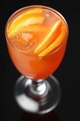 Studio shot of orange drink