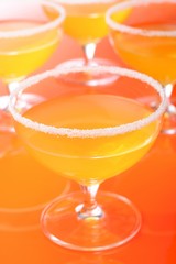 Studio shot of orange drink