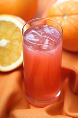 Close up of grapefruit beverage