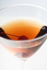 Studio shot of drink in martini glass