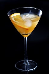 Studio shot of drink in martini glass