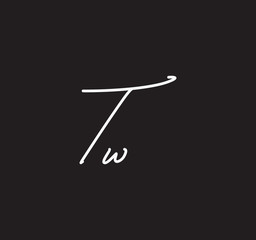 Couple Cursive Letters Initial Signature Handwriting Calligraphy