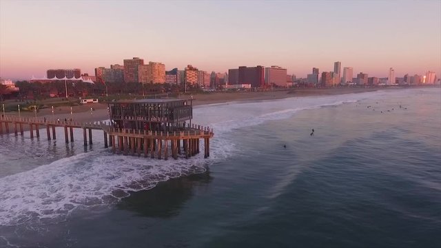 Durban Beach Aerial Drone City Coastline