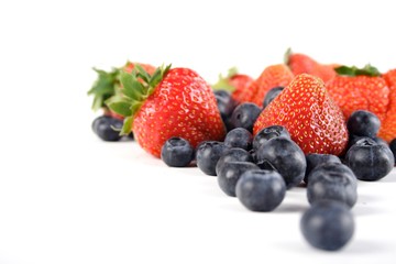Blueberries and strawberries